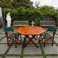 Octagon Wood Patio Table Set – Oiled & Protected