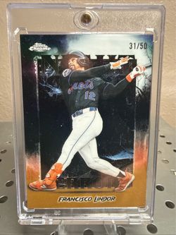 2025 Topps Chrome Update Francisco Lindor Night Terrors NT-18 Gold Refractor /50