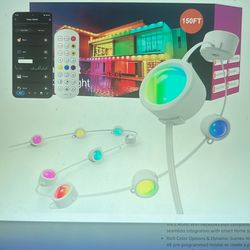 NEW Permanent Outdoor Lights. 150FT RGB Waterproof LED Lights for House, Smart Outdoor Strip Lights w/Extendable Design, App/Remote Control, 16 Millio