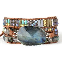 POSITIVE VIBES LABRADORITE BRACELET
