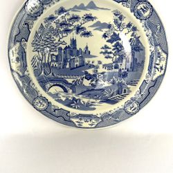 Spode Gothic Castle Blue White Platter Engravers Archive