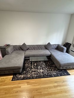 Gray Sofa With Built In Loungers