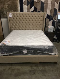 Bobs furniture king size bed frame deals