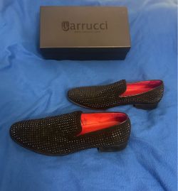 Sz 12 Carrucci Black Suede/Rhinestone Slip-On Dress Loafers