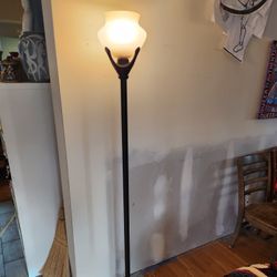 Robert Abbey Beaux Arts 69" Amber Glass Torchiere Floor Lamp