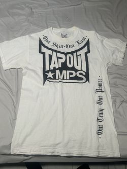 White tap out shirt size M