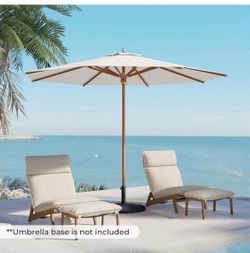(No Base) Grand patio 11 FT 10-Year-Non-Fading Patio Umbrella, Outdoor Umbrella with 8 Faux-Wood Grain Aluminum Ribs, Market Umbrella with Pulley Lift