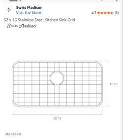 Stainless steel kitchen sink grid