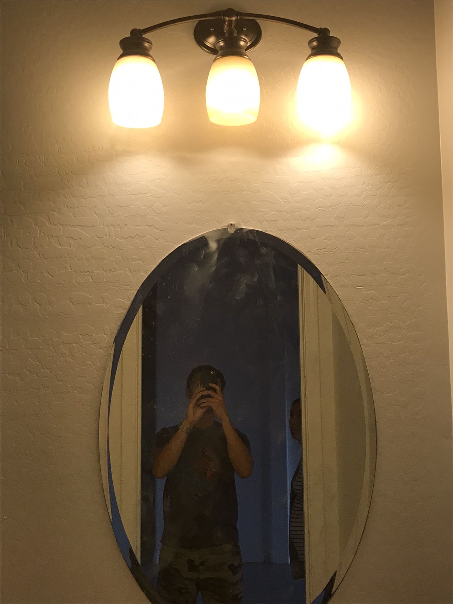 Vanity oval mirror