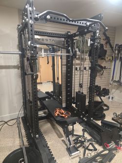 Vesta Fitness All In One Gym Equipment Exercise Weight Workout Smith Machine Squat Rack