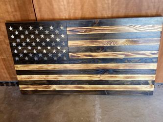 Handcrafted wiiden American flag ( 37” wide x 21” high)