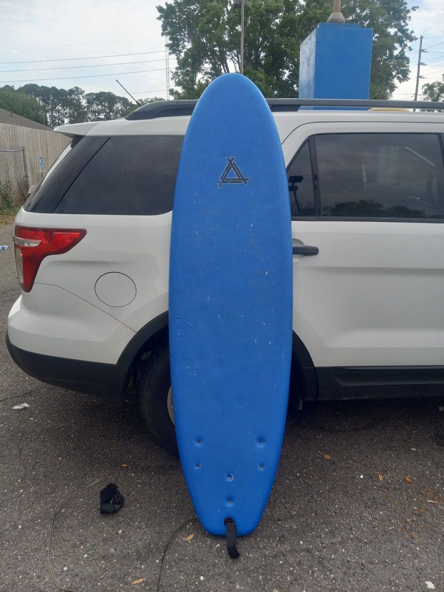 Foamboard Longboard Surfboard Beginner 6'8" HighVolume (with leash