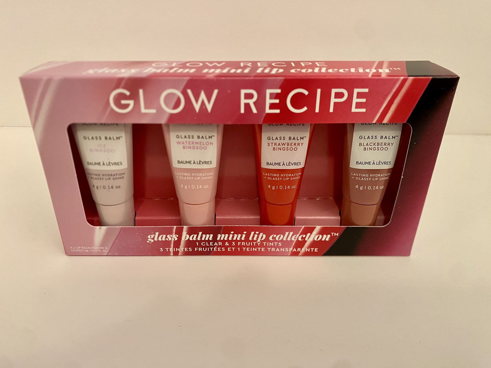 Unopened Glow Recipe Glass Balm Mini Lip Set - 4 Fruity Tints