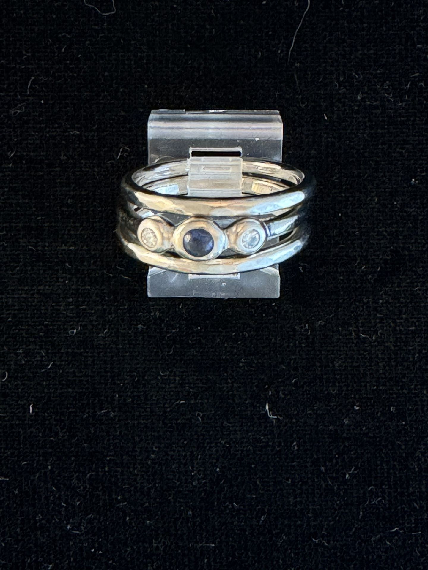 Custom Sapphire and Diamond Engagement Ring And Bands