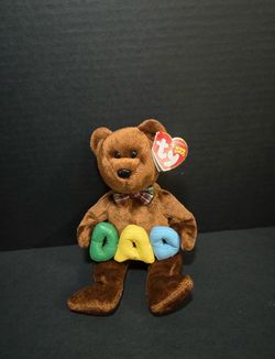 Vintage  Ty Beanie Baby - DAD the Father's Day Bear (8.5 Inch) Stuffed Animal Toy 2004