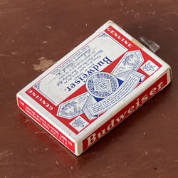 Vintage! 1980s Budweiser Logo Playing Cards Plastic Coated Bridge Deck
