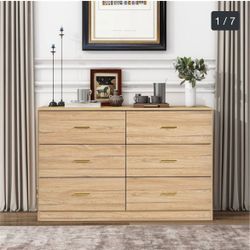 Modern Natural 6-Drawer Dresser for Bedroom