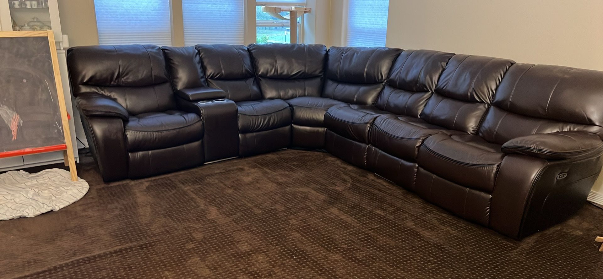 Gel Leather Reclining LED sofa