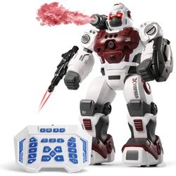 12" ATTACKER INTELLIGENT SPRAY ROBOT / Talks, Dances, Battery Operated (Open Box