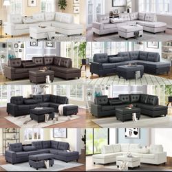 New Sectional With Ottoman And Free Delivery 