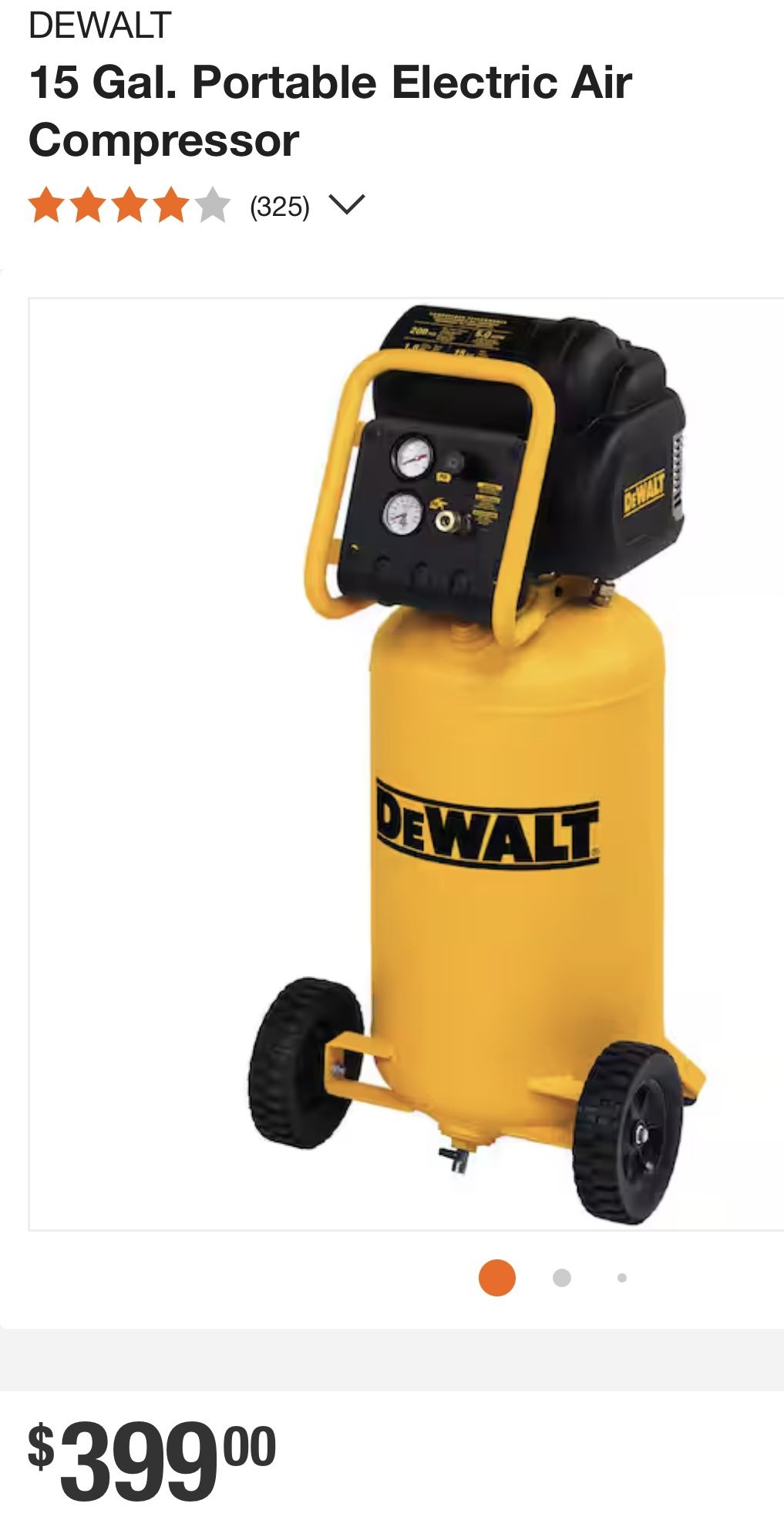 Dewalt Air Compressor 15 Gal.