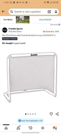 Mini Mesh Reversible Tank Basketball Jerseys SKY/WHITE YL