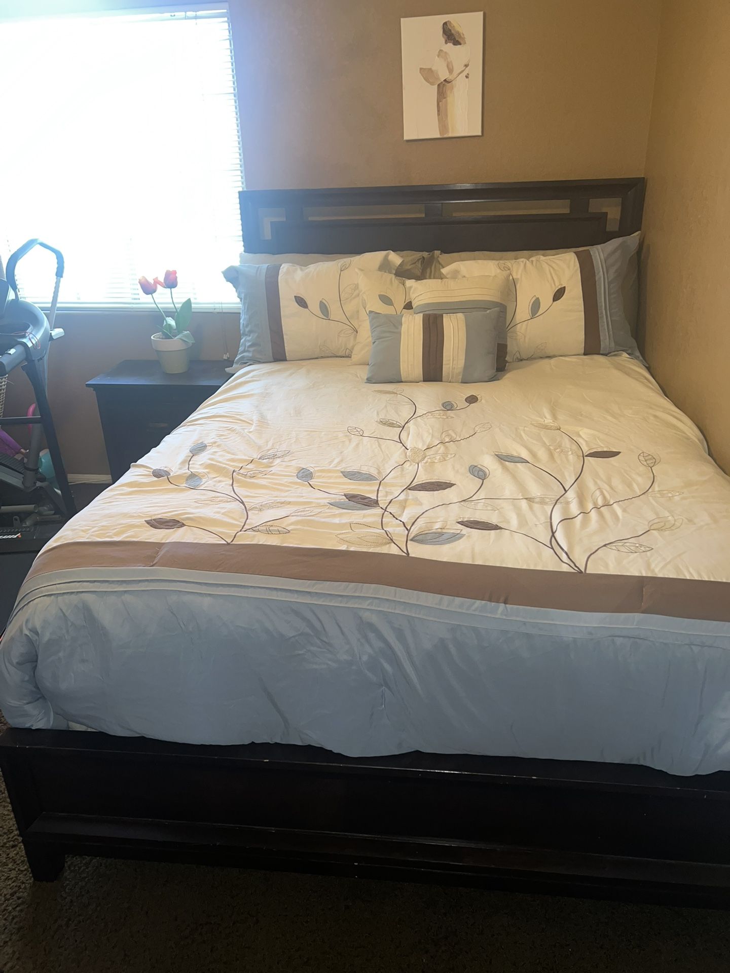 Bed Frame, mattress, Spring-box, And Night Stand