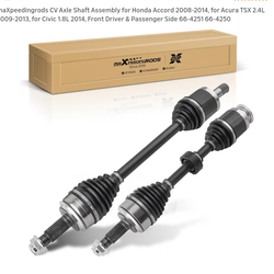 maXpeedingrods CV Axle Shaft Assembly for Honda Accord 2008-2014, for Acura TSX 2.4L 2009-2013, for Civic 1.8L 2014, Front Driver & Passenger Side 66-