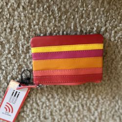 Mini Coin Purse Rfid Blocking Stripe Coin Purse Sunset Multi 