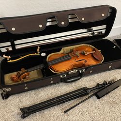 Used Violin With Accessories And Music Stand