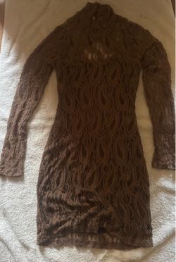 Brown lacy Turtleneck