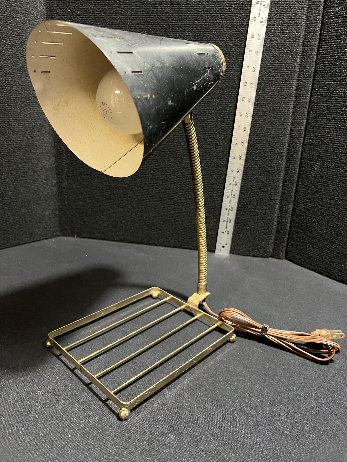 Mid Century Desk Lamp Gooseneck with Rack