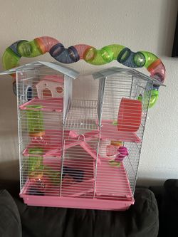 Pink Hamster Cage 
