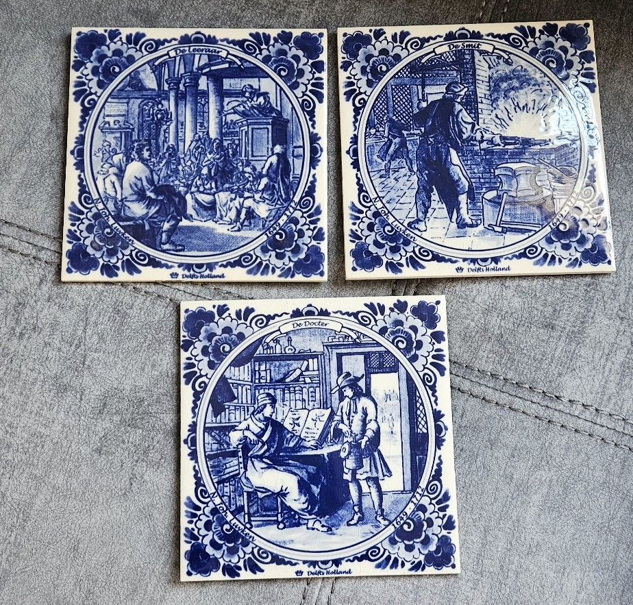 3 Delfs Holland Antique Plaques