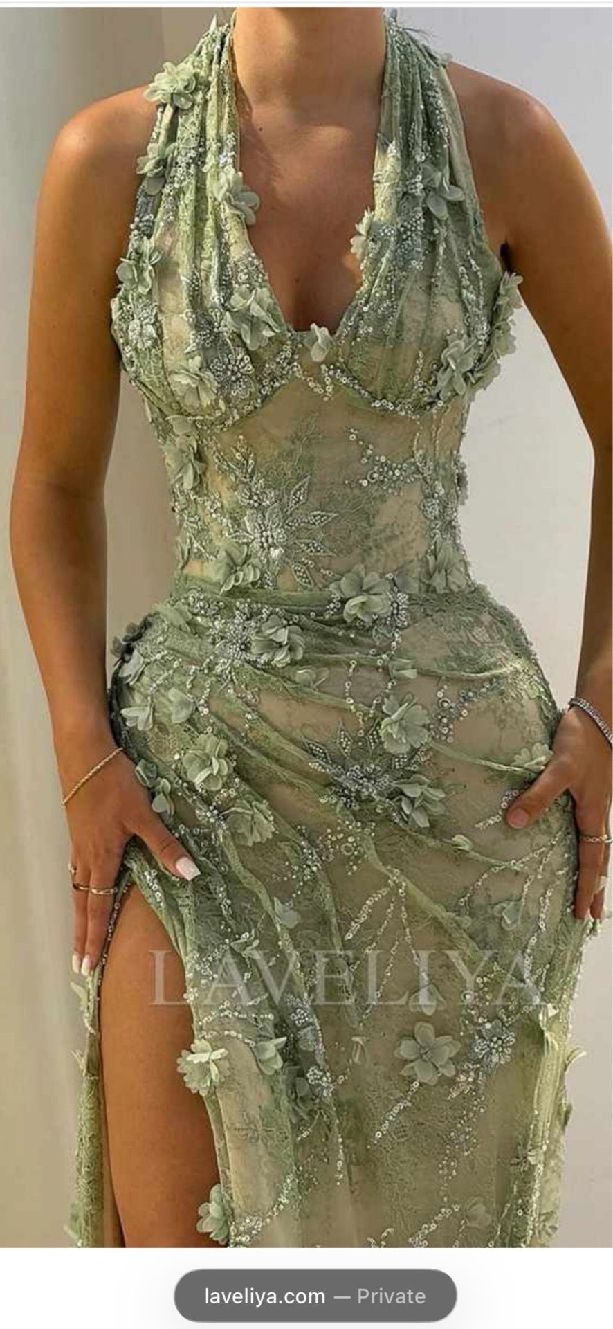 Sheath Halter Lace Prom Dress