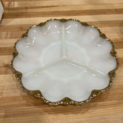 1950 Milk Glass Serving Plate