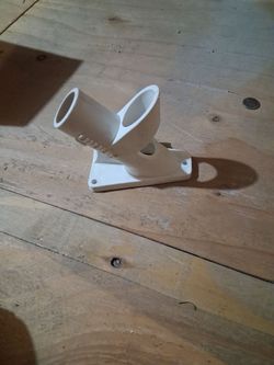 White Plastic Dual Rod Holder Mount