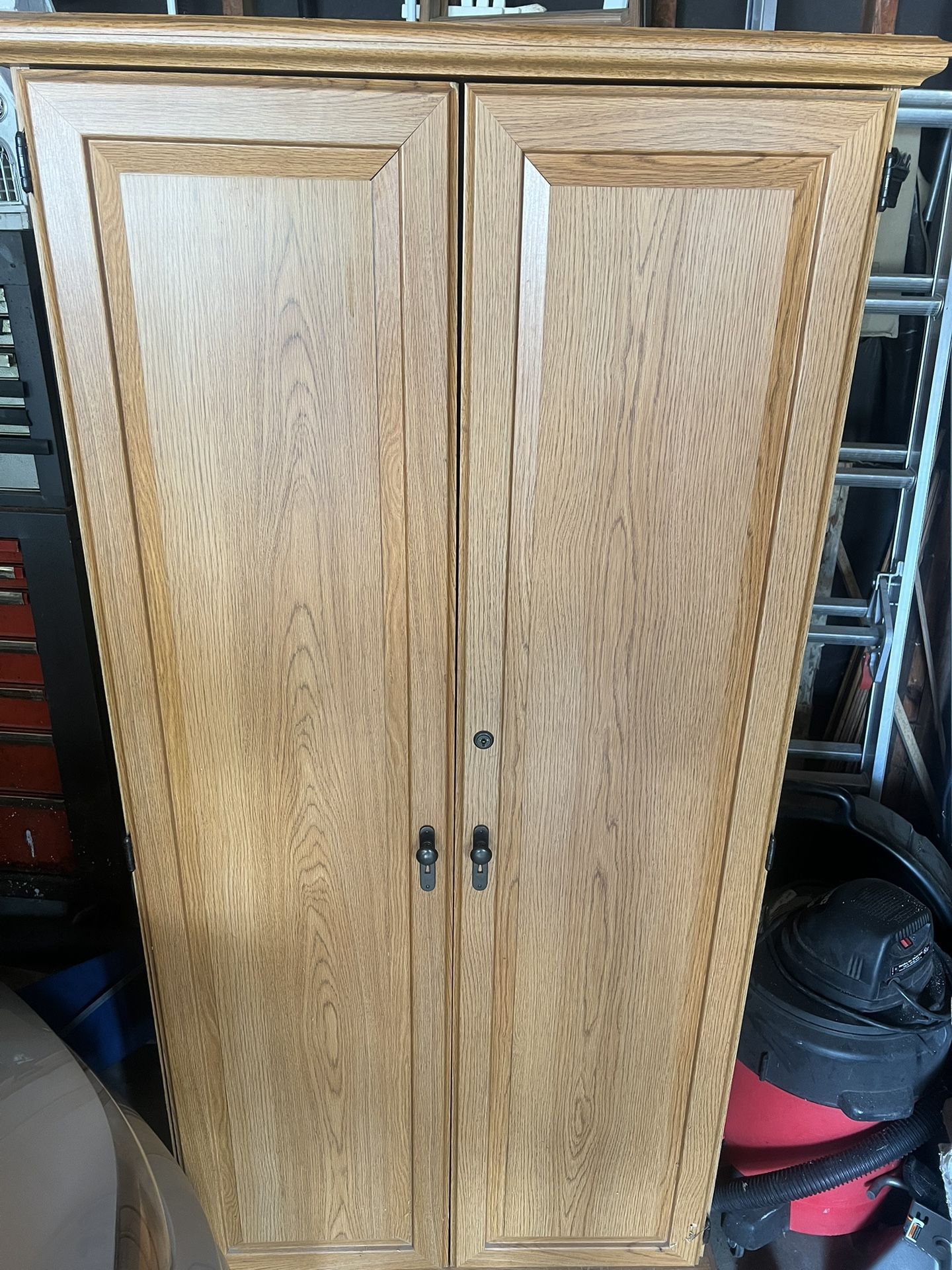 Oak Storage Cabinet - Sturdy Organizer!
