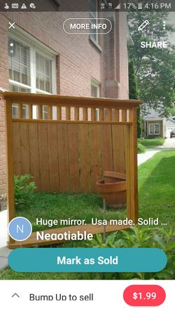 Large oak mirror, solid word, usa made, perfectt for over a fireplace