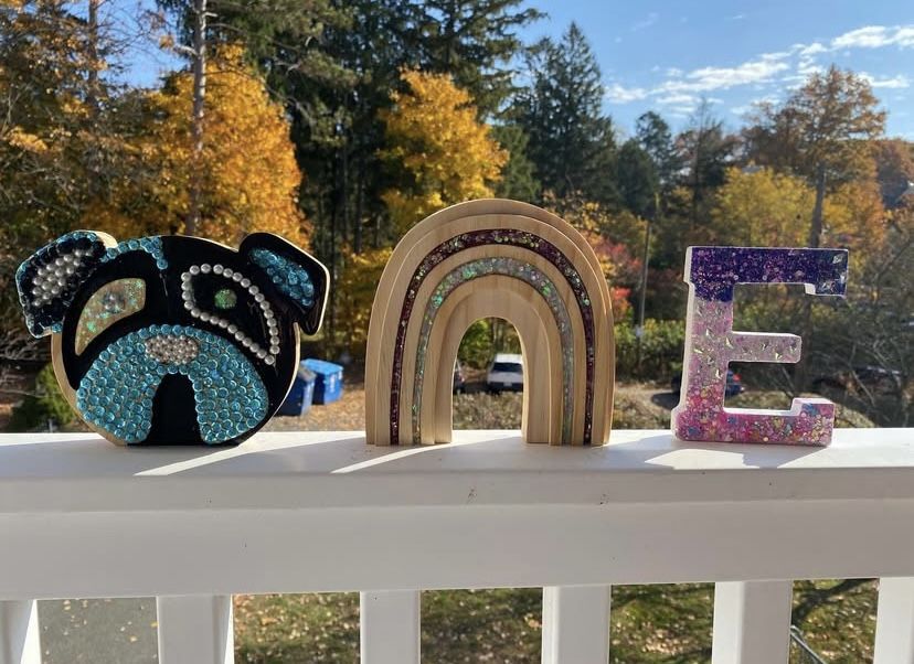 Wood wall decor - decorated with epoxy resin 