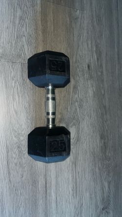 One 25 lb dumbbell