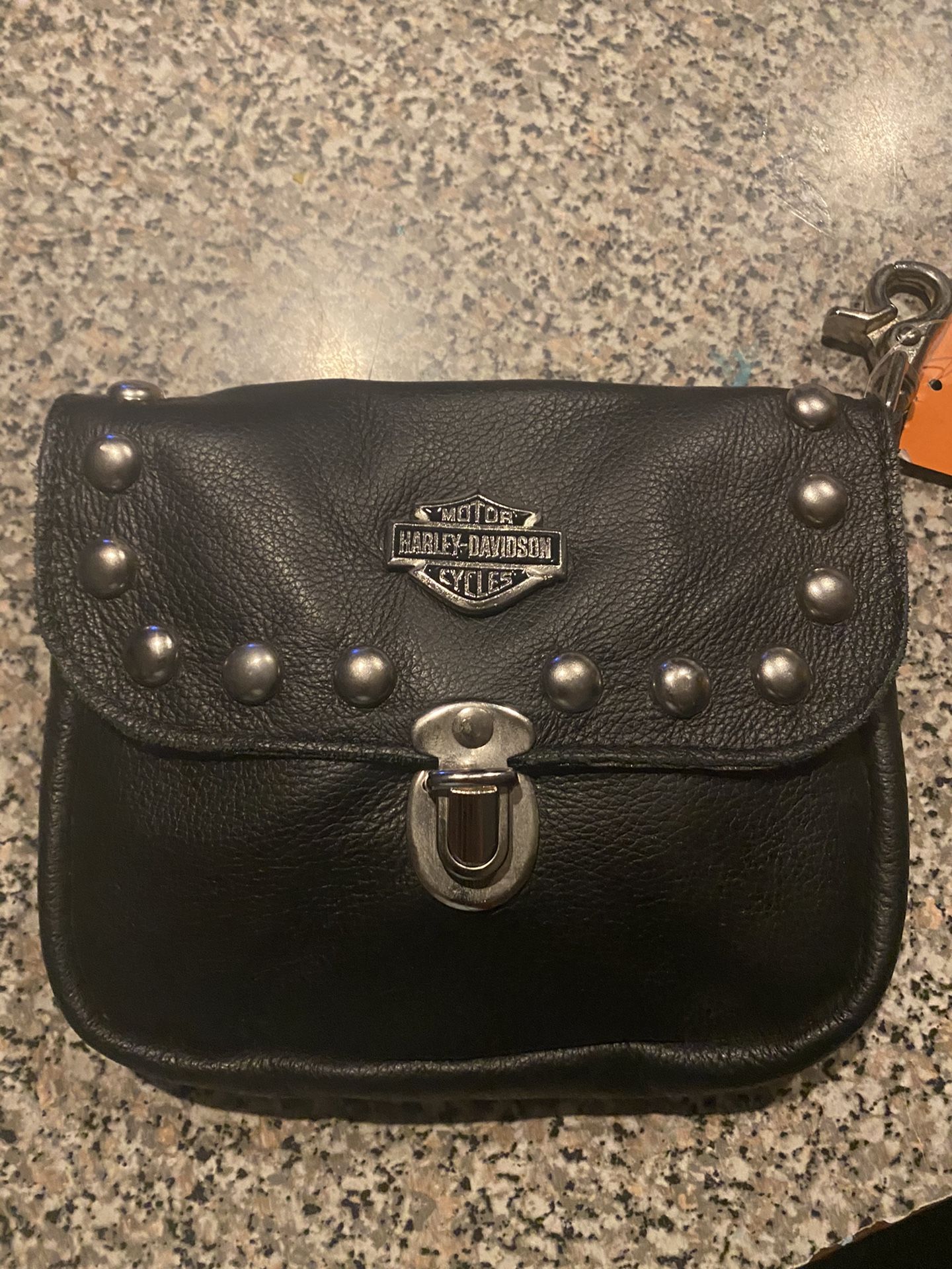 HARLEY DAVIDSON SHIELD AND STUDDED WAIST PURSE