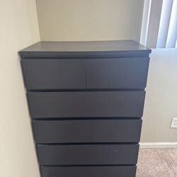 IKEA MALM 6-drawer chest - black-brown 31 1/2x48 3/8 "