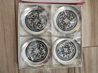 Vintage International Decorator Stainless Holloware Coaster-Ashtray