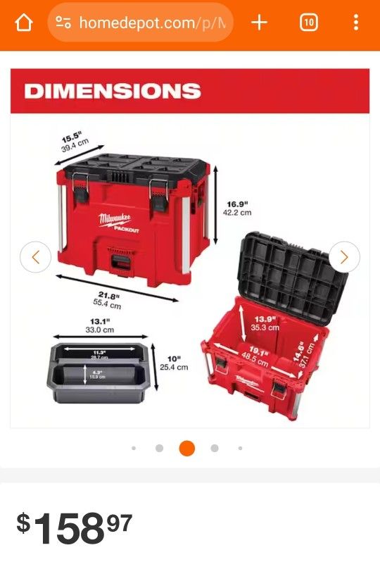 Milwaukee Packouot 22in. XL Tool Box And Tool Trays