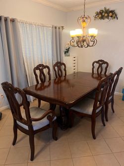 Solid Wood Dining Table with 6 chairs