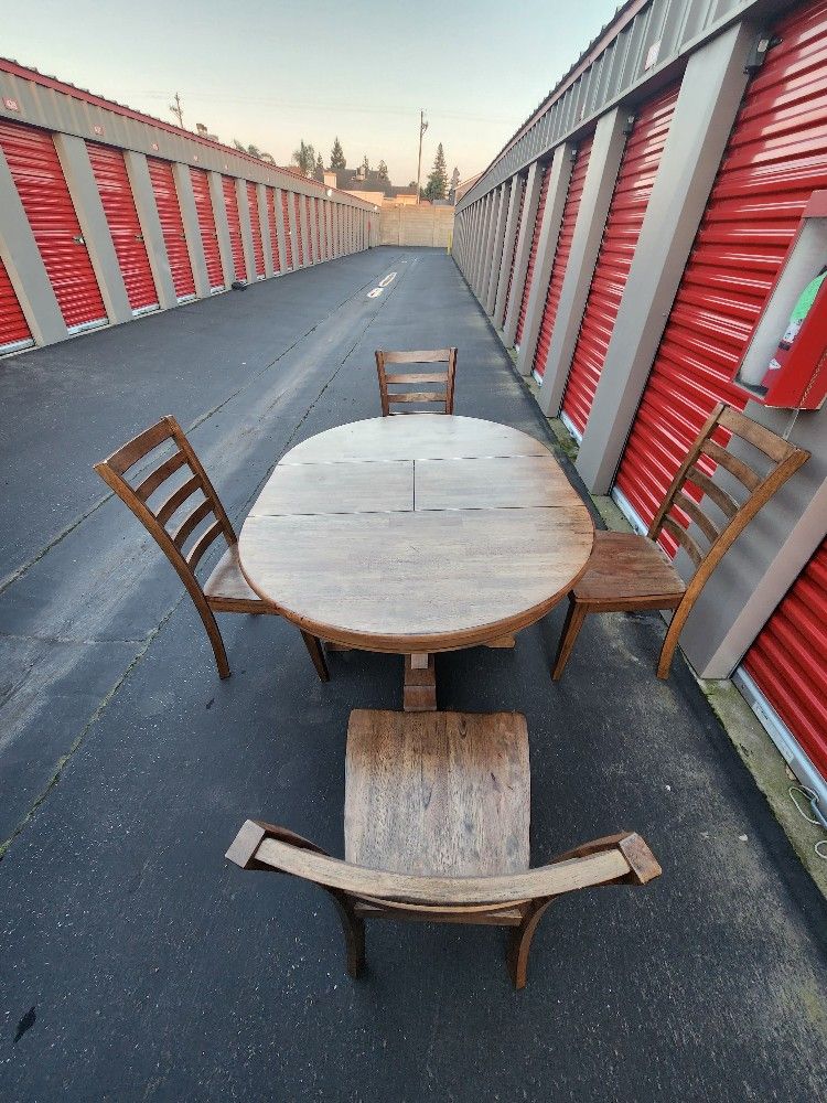 Premium 5 Piece Solid Walnut Dining Table Set
