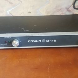 Crown amplifier D75  2 channel powered amplifier Used