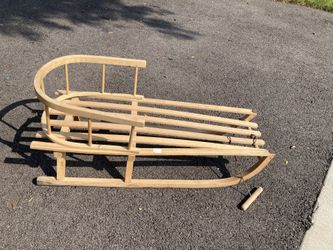 European Wooden Sled With Removable Back