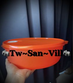 Tupperware Crystalwave Large 3qt Microwave Bowl Coral  Microwave Safe New